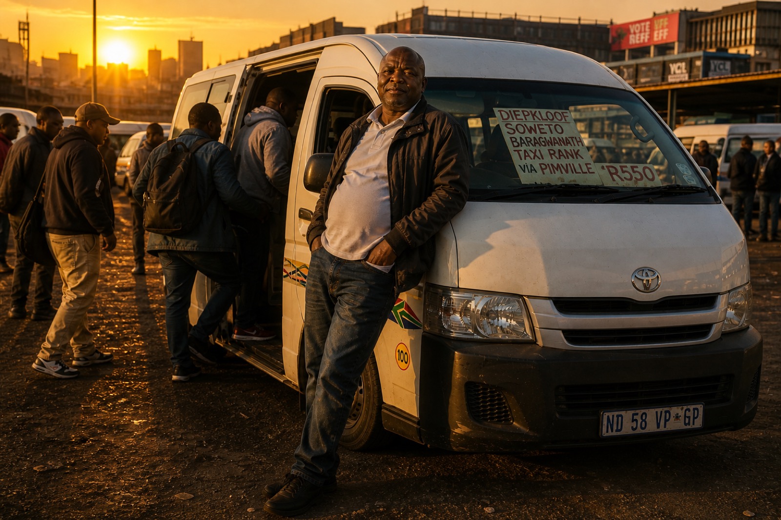 Minibus taxi driver at a Soweto rank