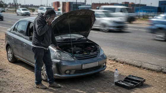 A member beside his own car